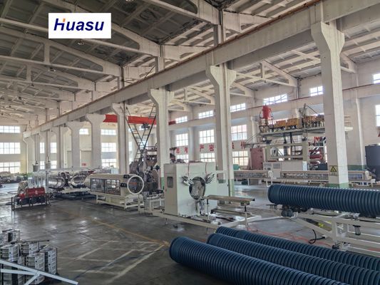 PE / PP / PVC Corrugated Drainage Pipe Machine / Extrusion Line