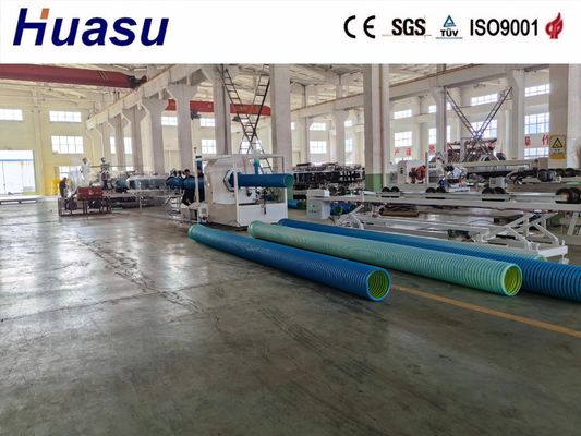300mm HDPE Double Wall Corrugated Pipe Machine 90/80mm Extruder