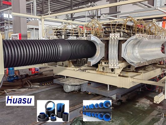 Double Wall Corrugated Pipe Extrusion Line with 33:1 Screw Ratio and Caterpillar Haul-Off for 23 Years Production Experience