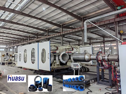 Double Wall Corrugated Pipe Extrusion Line with 33:1 Screw Ratio and Caterpillar Haul-Off for 23 Years Production Experience