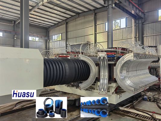 23 Years Production Experience Double Wall Corrugated Pipe Extrusion Line with ID30-ID1500mm Range and 6m-12m Cooling Tank