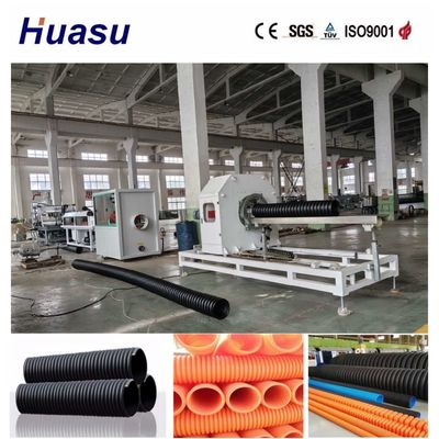 Single Wall Corrugated Pipe Extrusion Line with Online Belling Feature Siemens PLC Control System and Closed Molding Machine