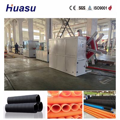 Air Cooling And Water Cooling Cable Protection Pipe Extrusion Line With PLC Remote Control For 32mm-1600mm Pipe Diameter Range