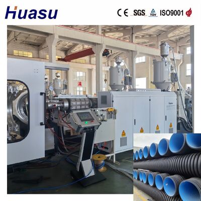 Telecom Electricity Cable Plastic HDPE Dual Wall Corrugated Pipe Extrusion Machine