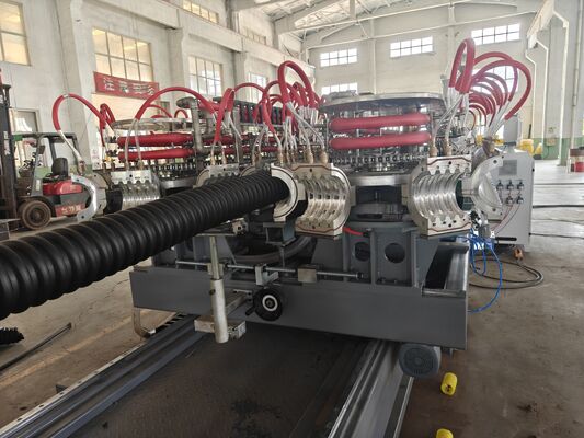 Single Wall Corrugated Pipe Extrusion Line With International Famouns Brand Electrical Parts Capacity 60 2000kg per hour with Barrel Material 38CrMoAlA