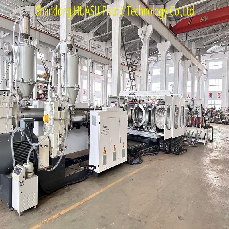 Linia do produkcji rur karbowanych dwuściennych sterowana PLC z mocą 100-1000kW i systemem chłodzenia wodnego