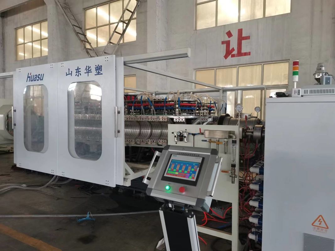 Siemens PLC sterowana linii wytłaczania rur falistej maszyna produkcyjna z głębokością nitryzacji 0,4-0,7 mm