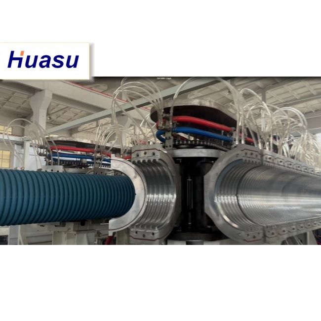 Linia wytłaczania rur DWC o średnicy rur 32-1600 mm, pojemność 60-2000 kg/h i technologia Siemens PLC