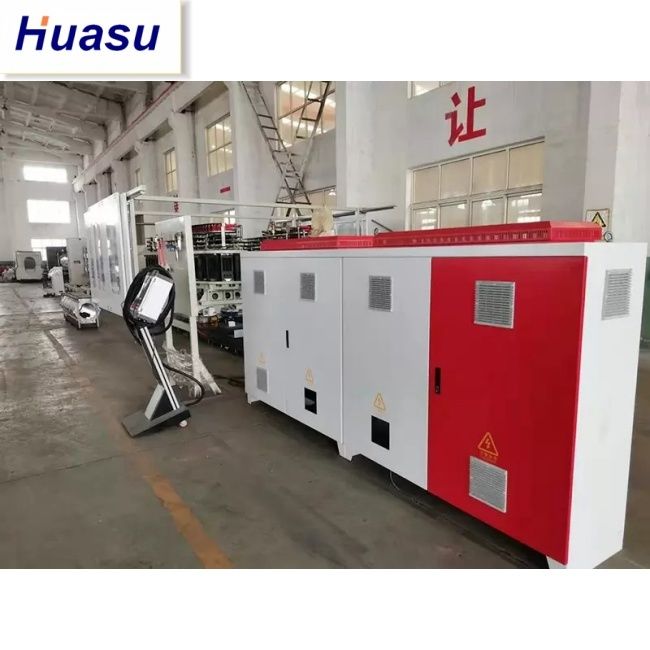 Linia wytłaczania rur DWC z stożkową wytłaczką dwuskrętową o średnicy rur 32-1600 mm i pojemności 60-2000 kg/h