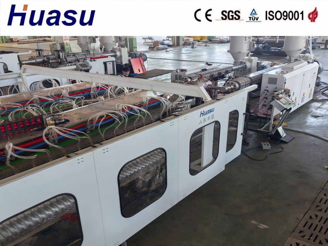 Linia wytłaczania rurociągów falanych o jednej ścianie z zdalnym sterowaniem z stabilnym przepływem pracy i online belling dla rur PVC/PE/MPP/PA/HDPE