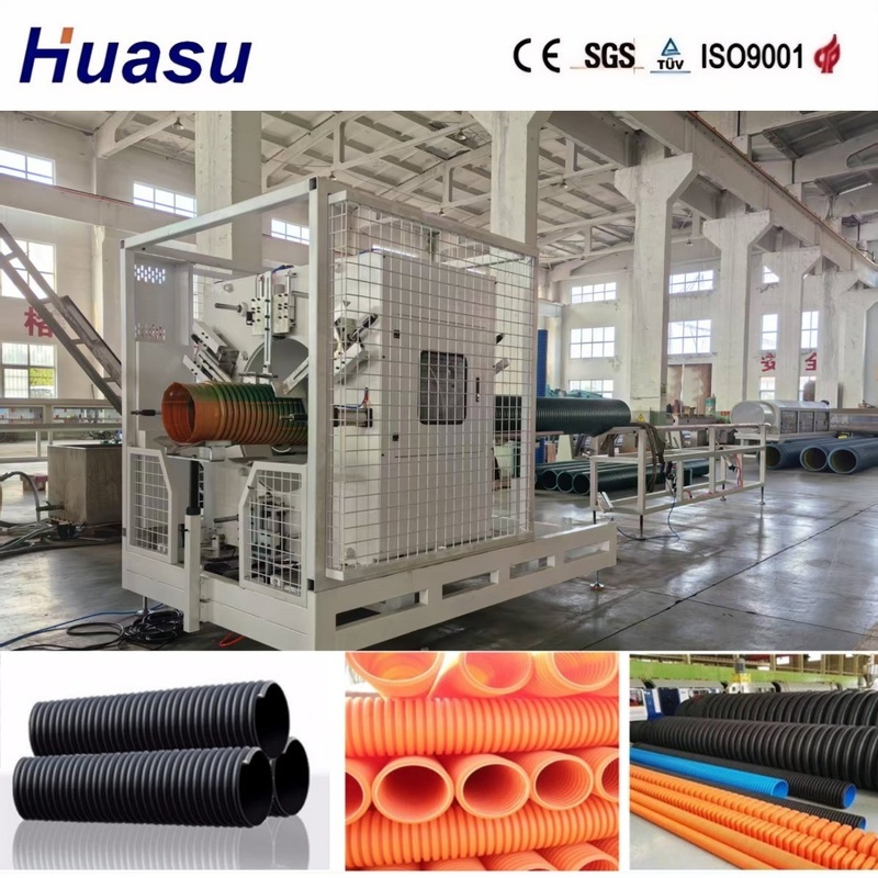 High Productivity Double Wall Corrugated Pipe Machinery with 38CrMoAlA Extruder Material and Durable Pipe Extruder