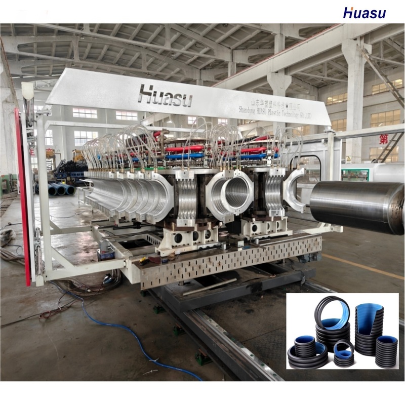 Double Wall Corrugated Pipe Extrusion Line with 38CrMoALA Screw 1 Year Warranty and Planetary Cutting for HDPE PVC Pipes