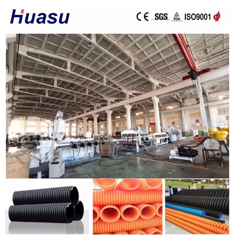 Linia do produkcji rur karbowanych z pojedynczą ścianką PE PVC ze zdalnym sterowaniem i sterowaniem PLC Siemens