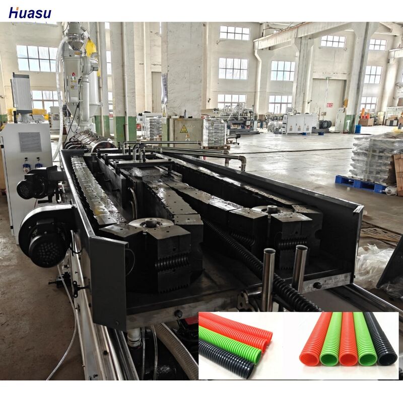 Linia do wytłaczania rur falistych jednościennych z głęboką strukturą kanału śrubowego i silnikiem Siemens do produkcji o wysokiej precyzji