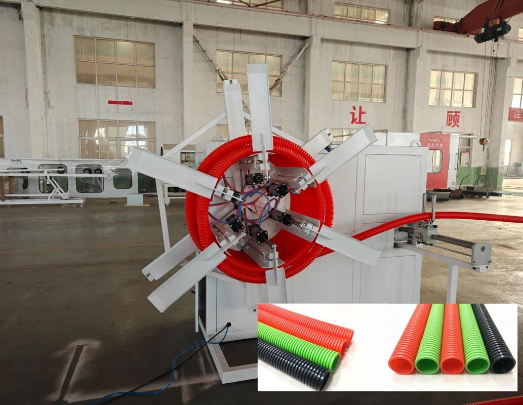 Siemens Motor Powered Single Wall Corrugated Pipe Extrusion Line z głęboką strukturą kanału śrubowego i elektrycznym ogrzewaniem