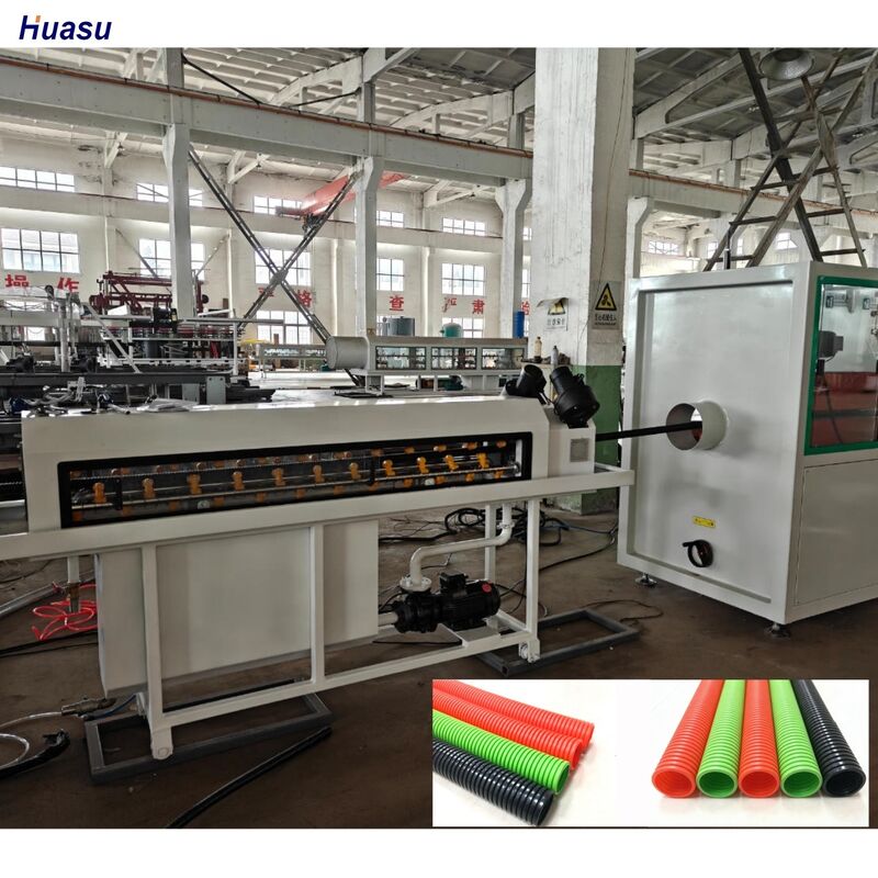 Linia do wytłaczania falistych rur jednościennych PLC ze zdalnym sterowaniem, wyposażona w główne podzespoły elektryczne Siemens Schneider i materiał lufy 38CrMoAlA