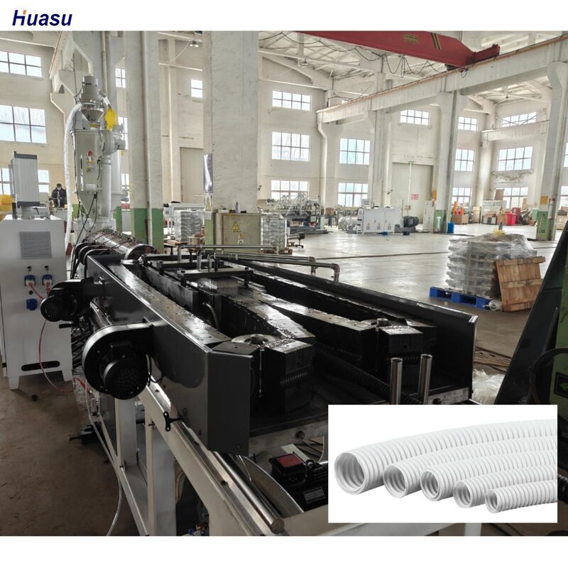 Linia produkcyjna rur falistych z pojedynczą ścianką zasilana falownikiem Siemens, sterownik temperatury, czujnik temperatury