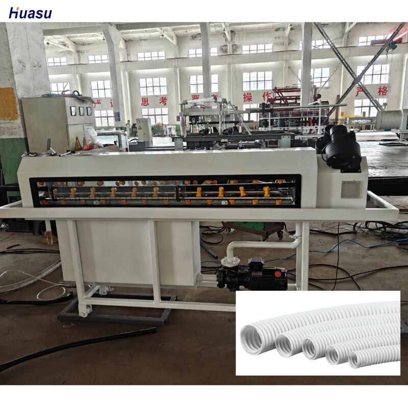 Linia produkcyjna do produkcji rur karbowanych z pojedynczą ścianką sterowana PLC dla surowców PP PE PVC zapewniająca produkcję i spójność