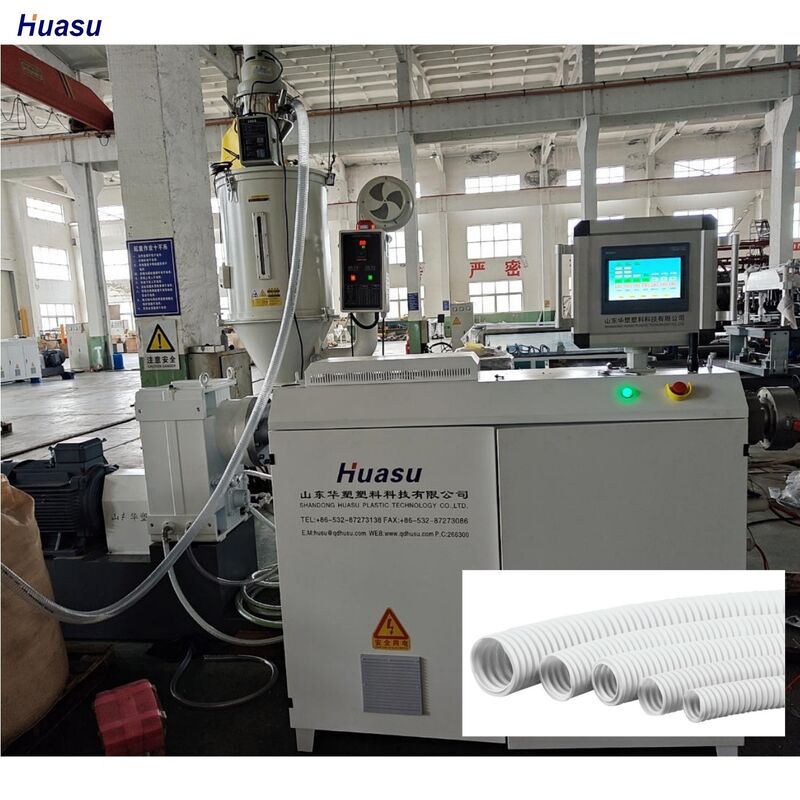 Linia produkcyjna do produkcji rur karbowanych z pojedynczą ścianką sterowana PLC dla surowców PP PE PVC zapewniająca produkcję i spójność