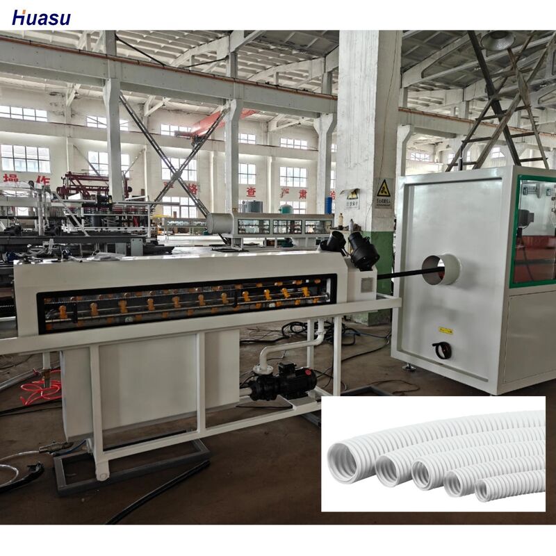 Linia do wytłaczania jednościennych rur falistych sterowana PLC, z wykorzystaniem HDPE i korugatora obrotowego do produkcji rur