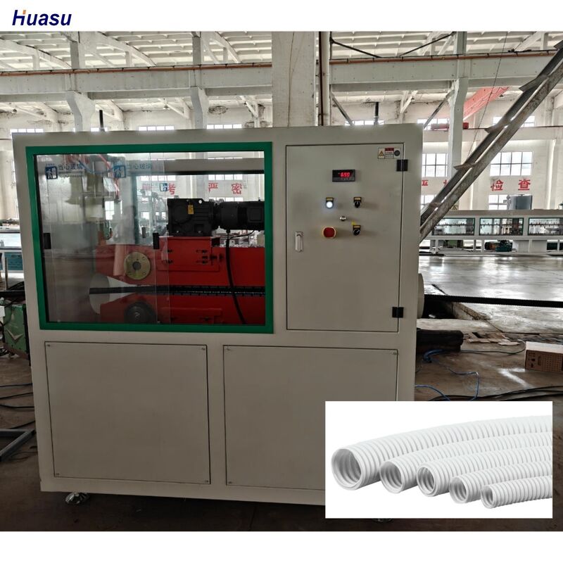 Linię wytłaczania rurociągów falistego typu walcowanego o pojedynczej śrubie i napięciu 220-415V zaprojektowaną do rurociągów spójnych