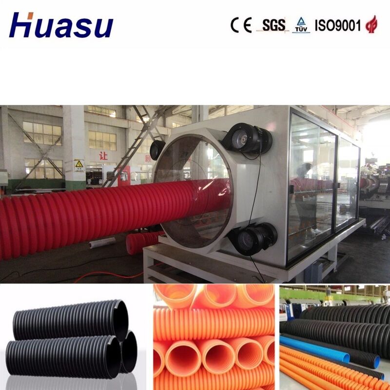 PLC sterowana linia wytłaczania rurociągów z podwójnymi ścianami falistych dla rur o pojemności od 32 mm do 1600 mm o pojemności od 100 kg do 3000 kg/h