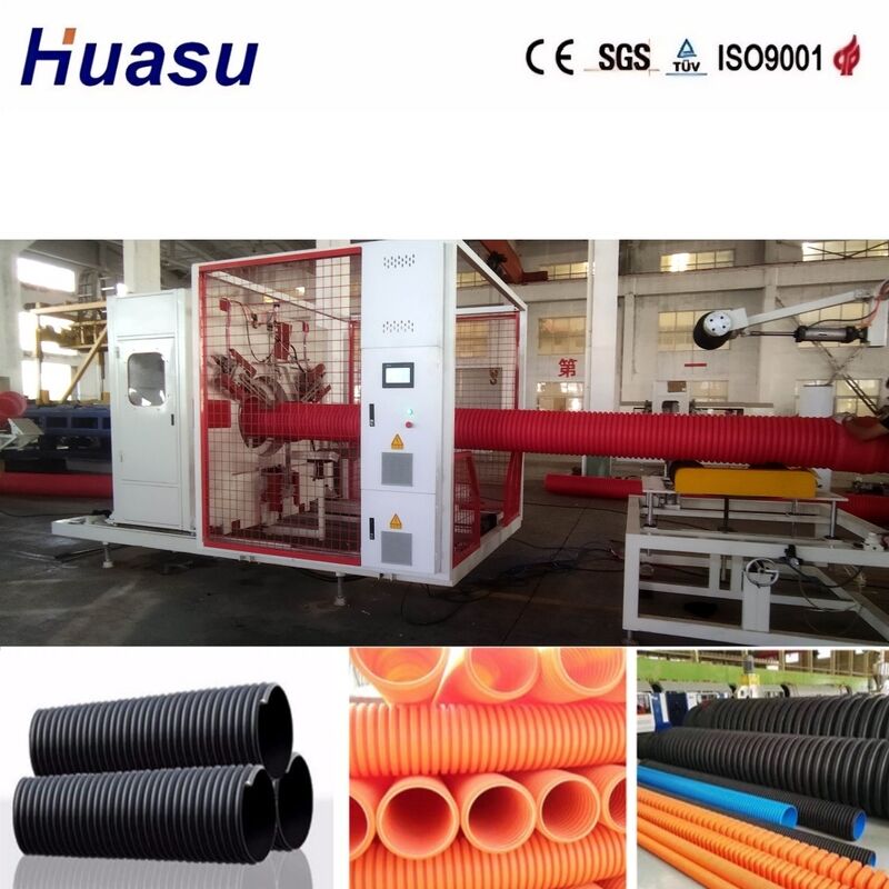 PLC Controlled Double Wall Corrugated Pipe Extrusion Line with 100-3000kg/h Output and 32-1600mm Pipe Diameter