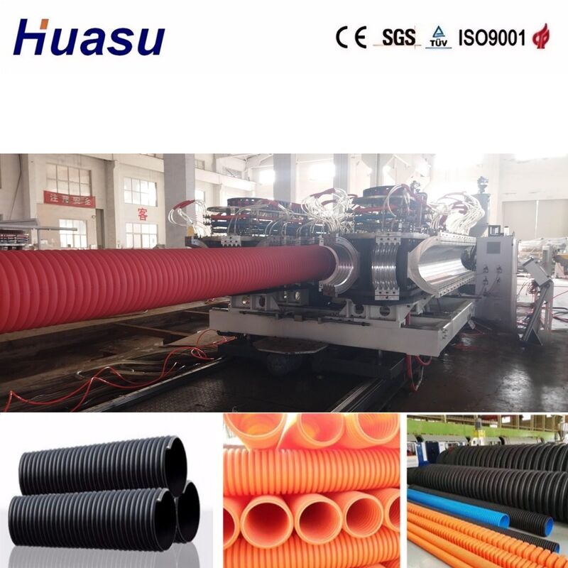 PLC sterowana linia wytłaczania rurociągów z podwójnymi ścianami falistych dla rur o pojemności od 32 mm do 1600 mm o pojemności od 100 kg do 3000 kg/h