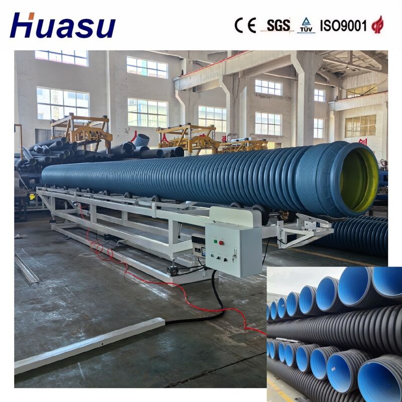 Wysokiej wydajności linia wytłaczania rurociągów z podwójnymi ścianami falistych do HDPE/PE/PP/PVC/MPP o średnicy rurociągu 32-1600 mm