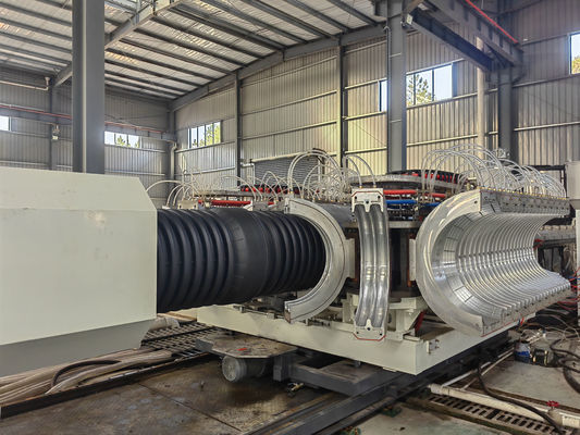 Siemens PLC Controlled Double Wall Corrugated Pipe Machine Extrusion Line For Water Supply