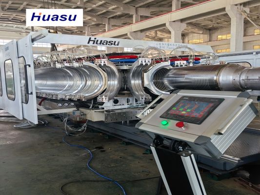 PE / PP / PVC Corrugated Drainage Pipe Machine / Extrusion Line