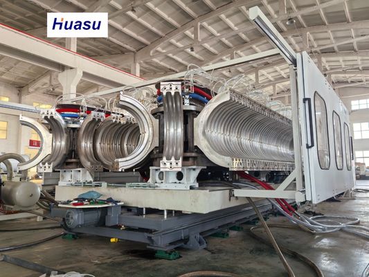 PE / PP / PVC Corrugated Drainage Pipe Machine / Extrusion Line