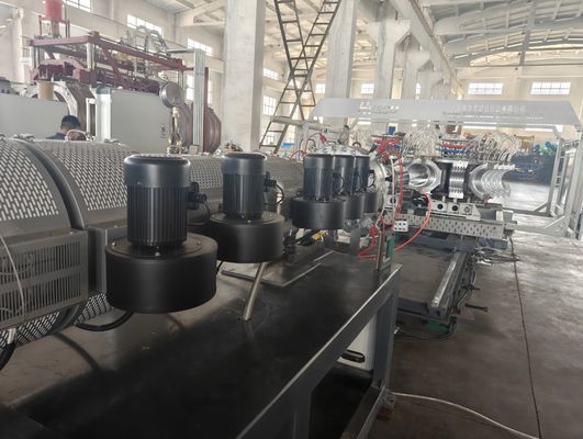 Twin Screw Extruder Pvc Corrugated Pipe Manufacturing Line For Smooth Production
