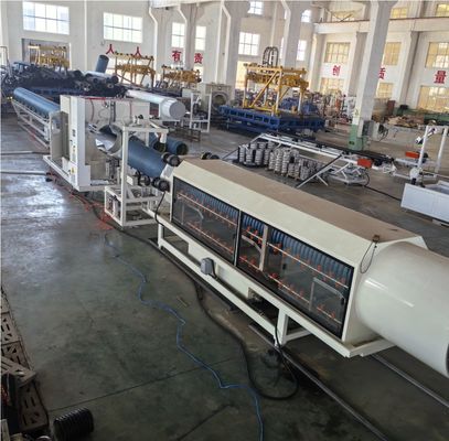 PE PP PVC Double Wall Corrugated Pipe Extrusion Line 380V Customizable