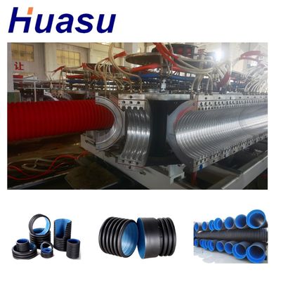 Double Wall Corrugated Pipe Extrusion Line 30000mm with Siemens PLC