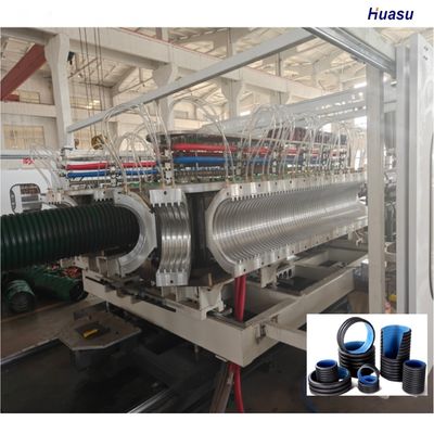 Double Wall Corrugated Pipe Extrusion Line with 1 Year Warranty 6m Or Customized Pipe Length and Water Cooling System