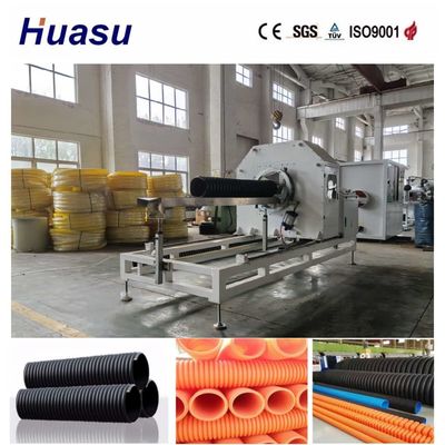 PVC/PE/MPP/PA/HDPE Single Wall Corrugated Pipe Extrusion Line with 38CrMoAlA Barrel Material and Online Belling