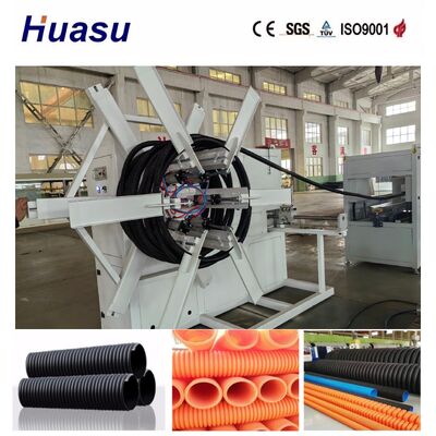 PLC Controlled Single Wall Corrugated Pipe Extrusion Line for PE, PP, PVC, HDPE Granules with 32-1600mm Pipe Diameter