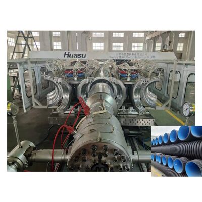 100kgh to 2000kgh single wall corrugated pipe extrusion line combined with PLC control system delivering consistent pipe