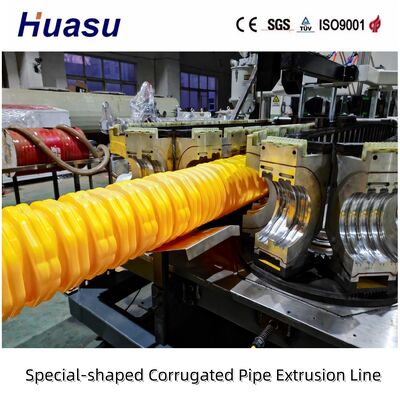 Large Diameter Irregular Plastic Corrugated Pipe Extrusion Line Municipal Wastewater Drainage Tube Manufacturing Production Line