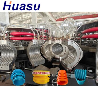 Single Wall Corrugated Pipe Extrusion Line With International Famouns Brand Electrical Parts Capacity 60 2000kg per hour with Barrel Material 38CrMoAlA